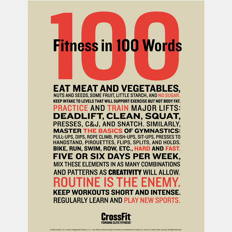 CrossFit Fitness in 100 Words Poster -  tan