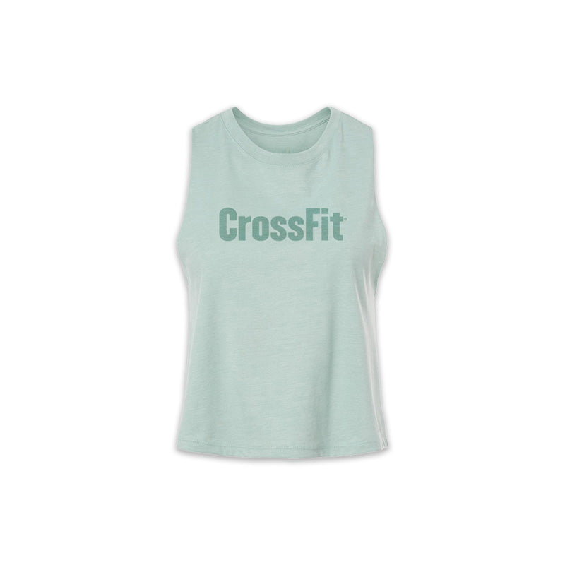 Women's CrossFit Tonal Crop Tank - Heather dusty blue