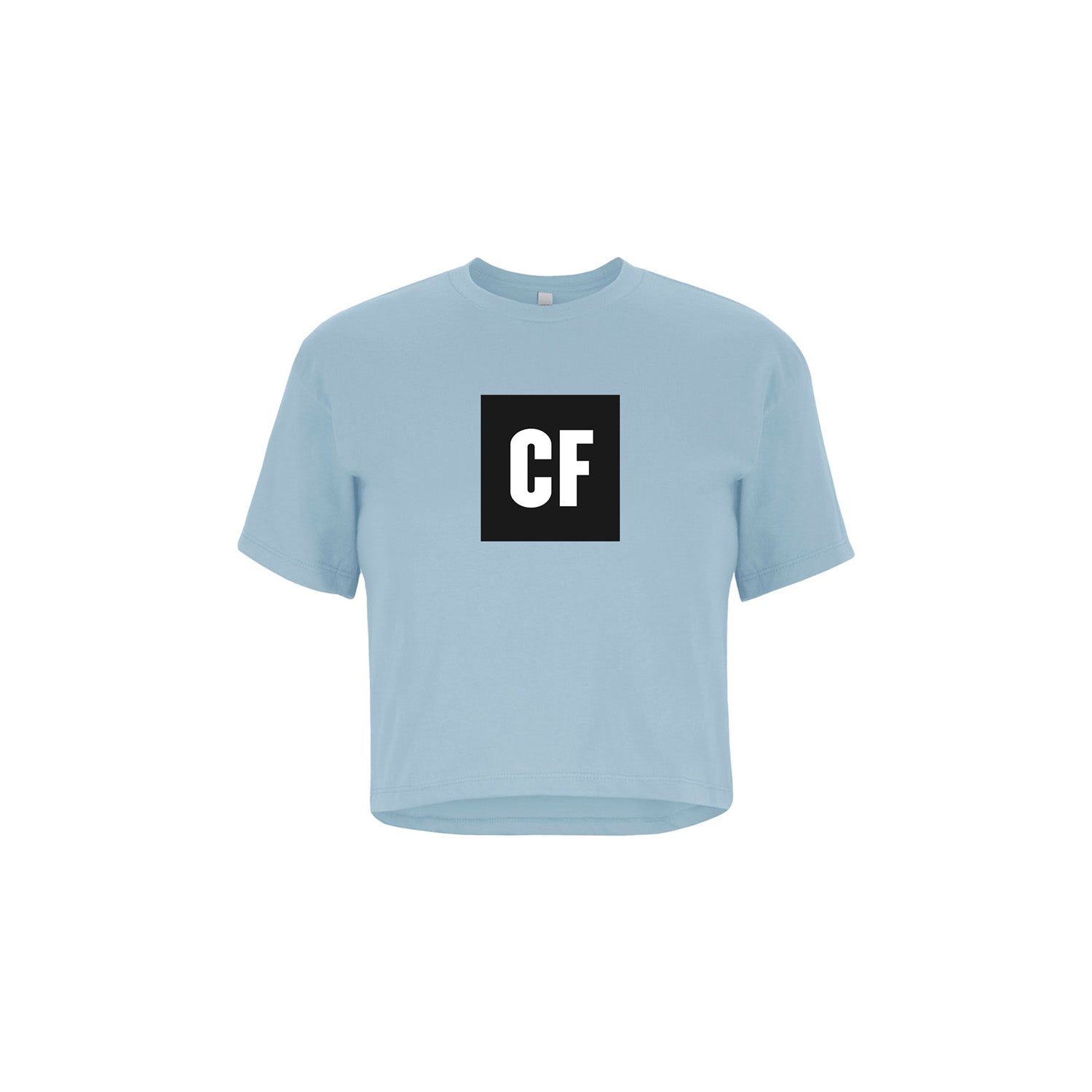 Women's CF Block Crop T-Shirt - Stonewash denim