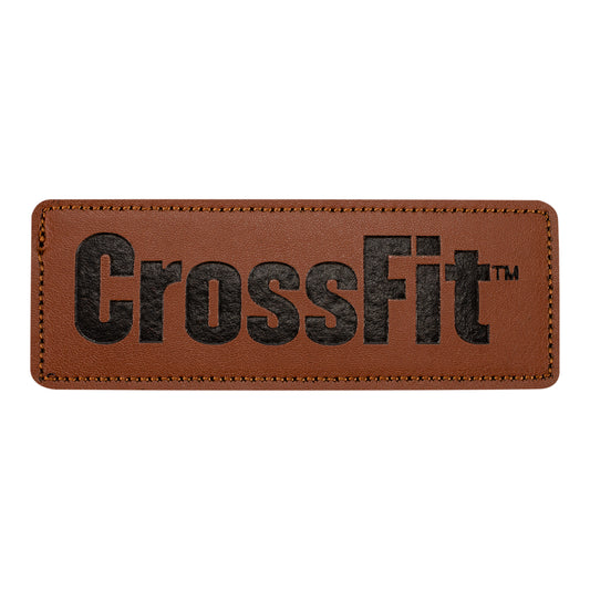 CrossFit 4" x 1.5" Leatherette Wordmark Emblem - front view