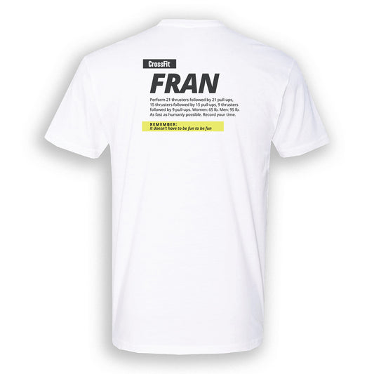 CrossFit Fran Benchmark Workout T-shirt — White - back view