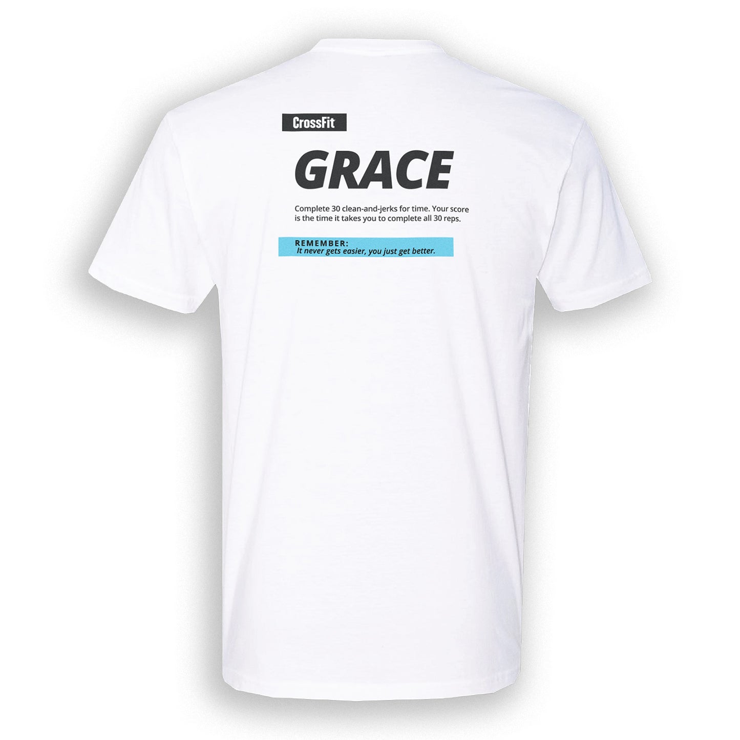 CrossFit Grace Benchmark Workout T-shirt — White - back view