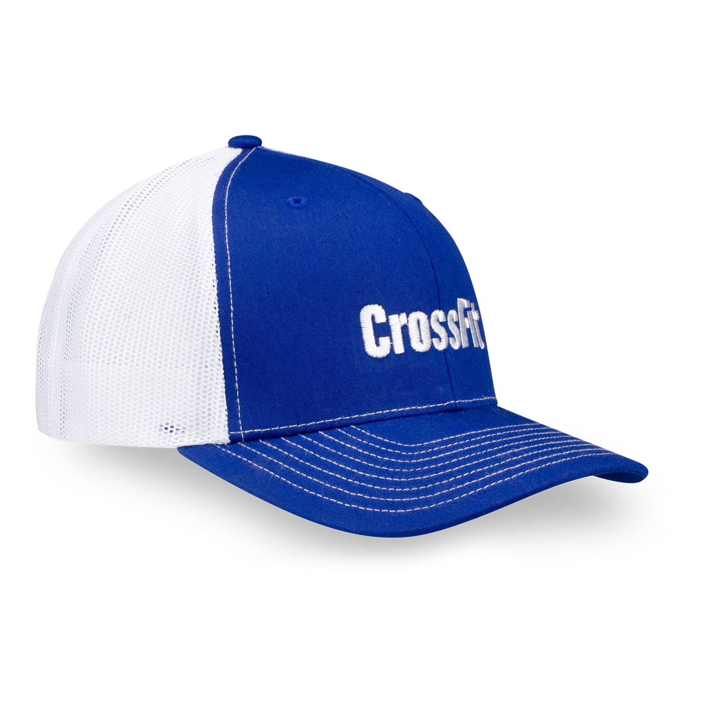 Adjustable CrossFit Wordmark Trucker Hat — Blue - front view