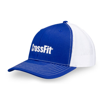 Adjustable CrossFit Wordmark Trucker Hat — Blue - front view